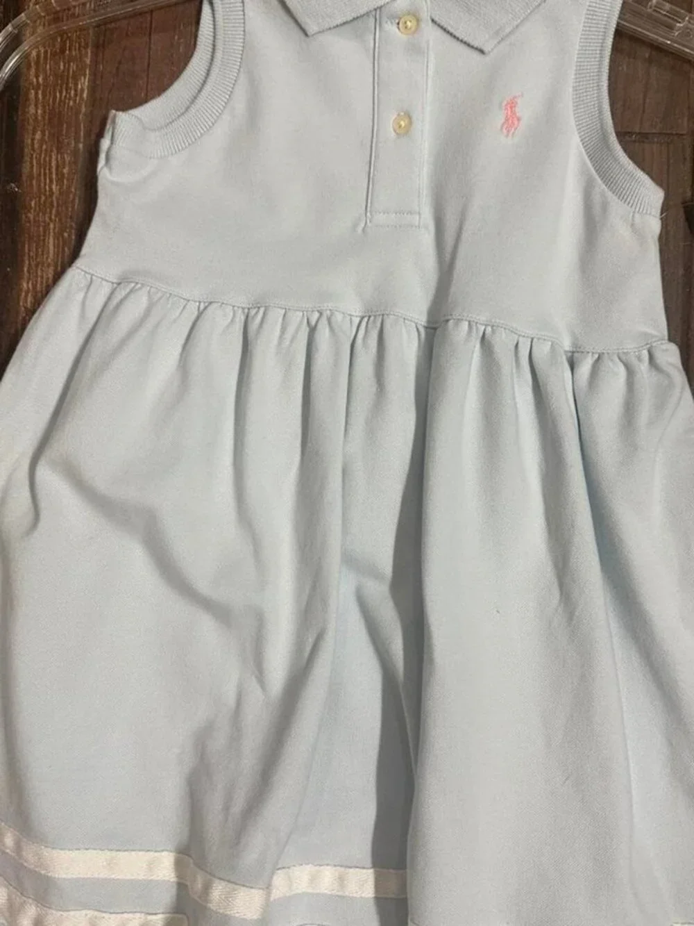 NWT Ralph Lauren girl’s blue dress with pink logo. Size: 4T #kidsfashion #preppy